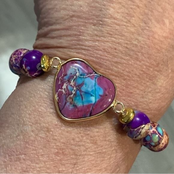 Purple and Gold Stone Bracelet - Picture 3 of 3